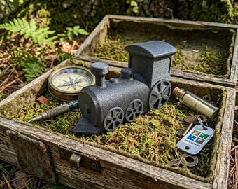 Locomotive complete geocache (logbook and rubber seal included)