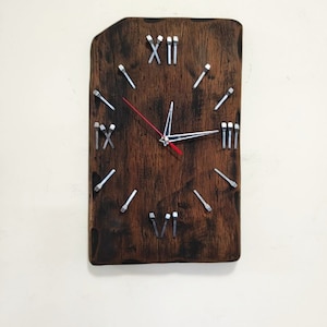 Handmade clock, wooden clock, rustic style clock, unique clock, natural clock