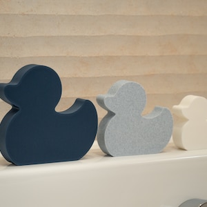 Freestanding Duck Bathroom Ornament Set: Navy Blue Bathroom Decor, Home Accessories