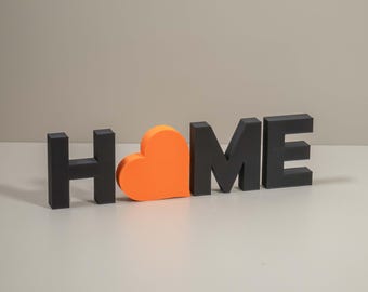 Home Decorative Letters with Coloured Heart: Home Decor, Living Room Shelf Ornament, Media Wall Display