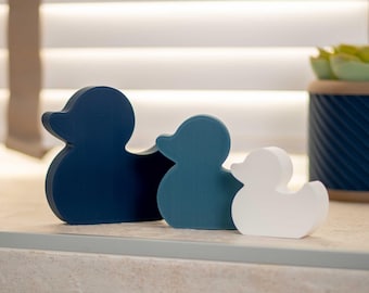 Blue Ducks Bathroom Decor: Bathroom Ornament Set, Teal & Navy En-suite Accessories