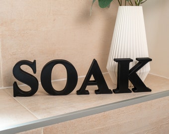 Soak Bathroom Ornament : Black Decorative Letters, Bathroom Accessories, Home Decor