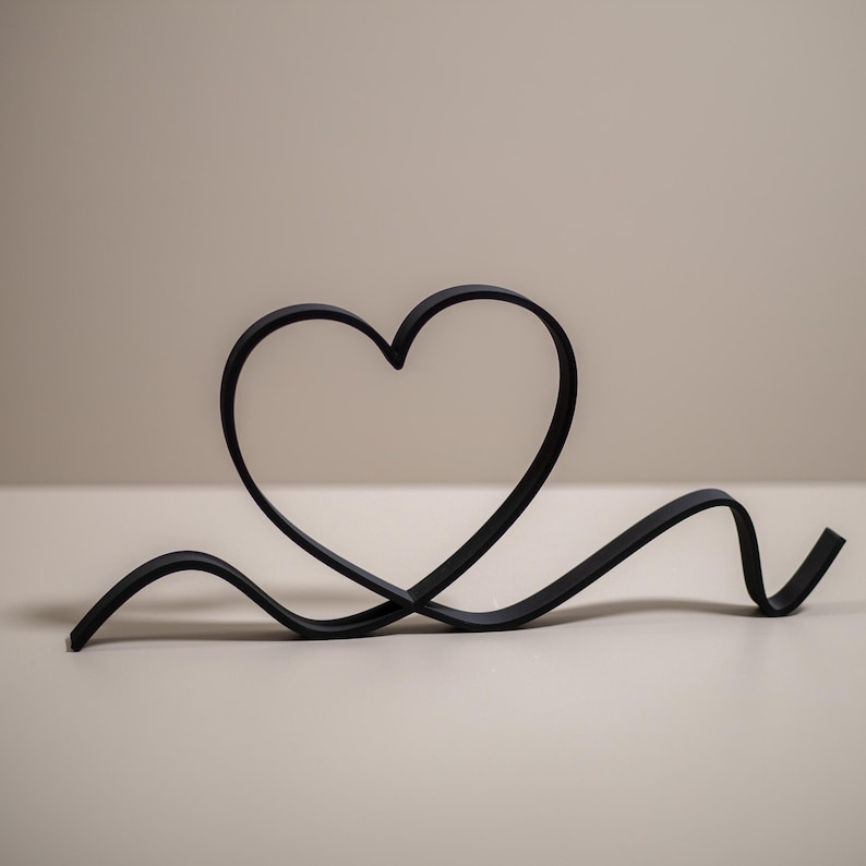 Freestanding Heart Ornament Line Art - Heart Outline Set - Heart Home Decor - Shelf Display Items bild 6