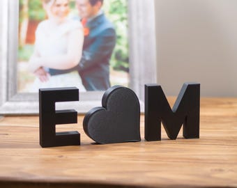 Personalised Initials With Love Heart: Gift For Loved One, Custom Home Decor