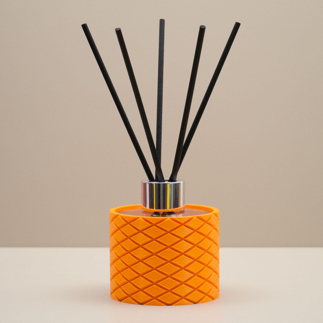 Orange Glass Reed Diffuser Orange Reed Diffuser Bottle (100ml): Refillable Glass Bottle With ...