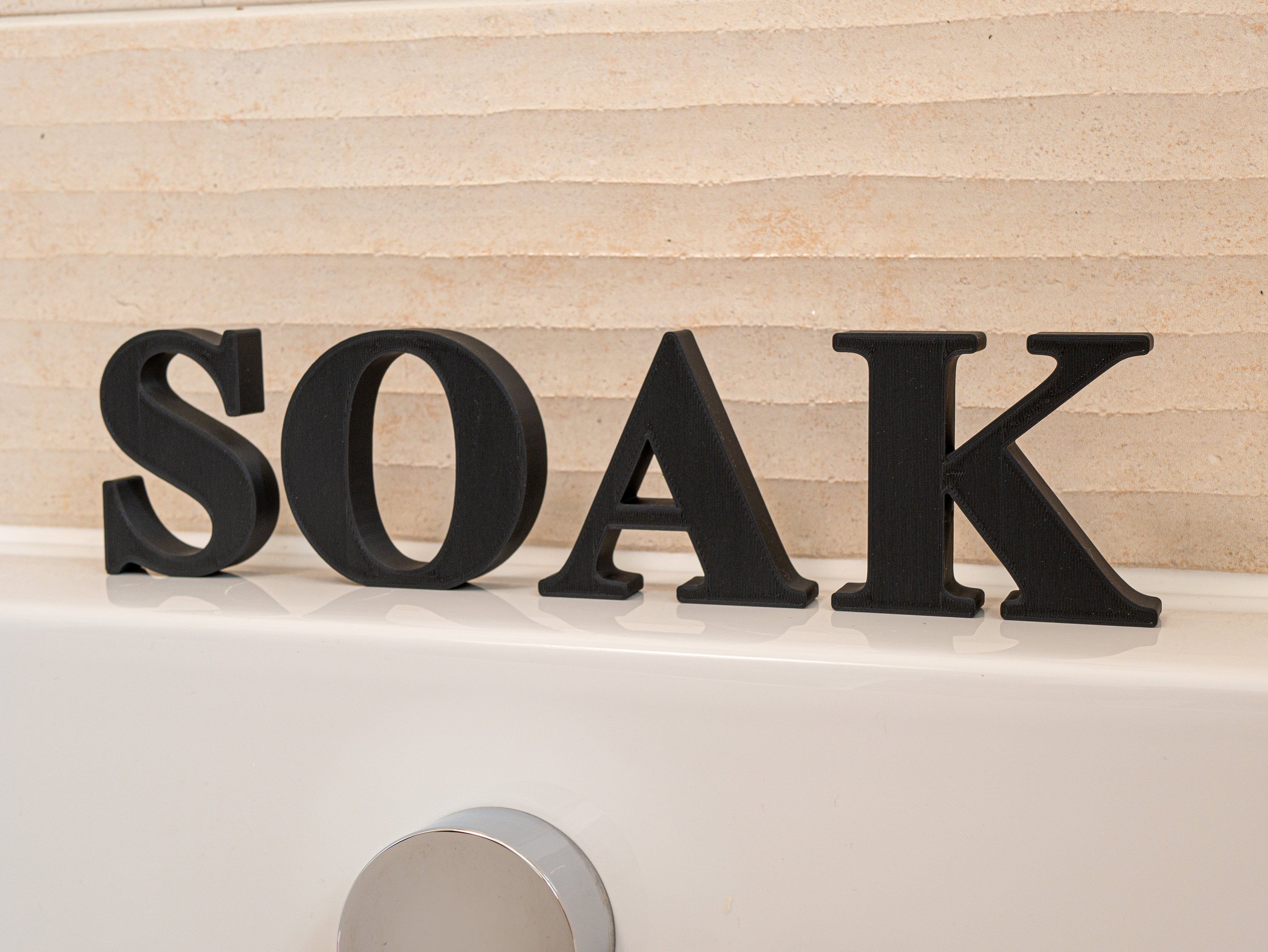 Soak Bathroom Ornament Freestanding Decorative Letters Serif Etsy UK