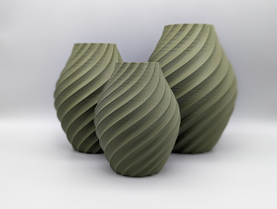 Olive Green / Sage Green Swirl Decorative Ornament Set of 3 Etsy UK