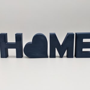 Home Decorative Letter Ornament With Love Heart 3D Printed in Black, White, Navy Blue or Stone Effect image 7