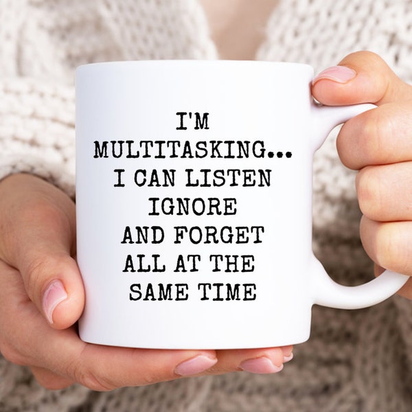 Funny Novelty Coffee Mug- I'M Multitasking Cup, Great Gift Idea for Office Party, Employee, Boss, Coworkers, 11 Oz