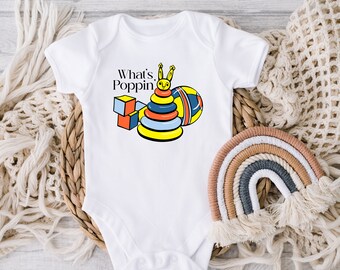 DIGITAL DOWNLOAD What's Poppin' Baby Bodysuit - Babydoopy - Funny Kids Graphic Print, Funny, New Mom Gift, Cute Niece Nephew, Baby Bodysuit