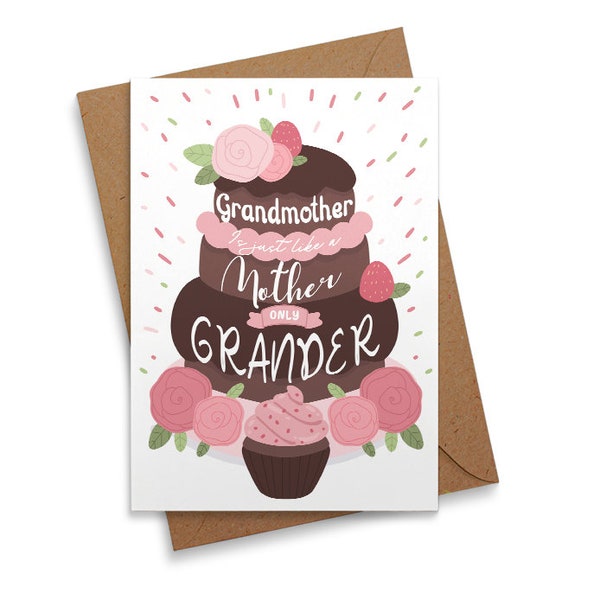 DIGITAL DOWNLOAD Grandma Mother's Day Card, Made in America, Eco-Friendly, Thick Card Stock with Premium Envelope Grandma Mother's Day