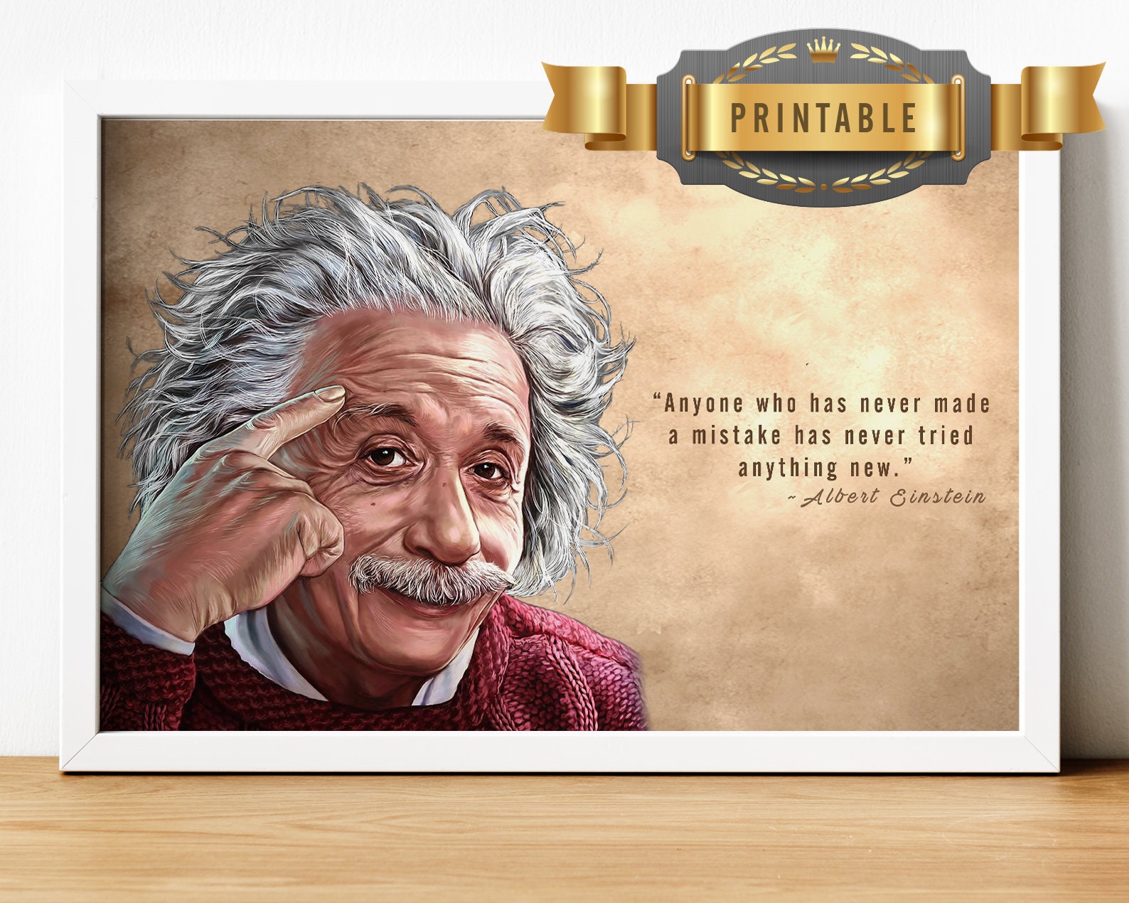 Albert Einstein Printable Art Albert Einstein Poster Albert Etsy