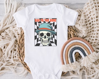 DIGITALER DOWNLOAD Bad To The Bone Baby Baby Body – Jungen Karierter Totenkopf Body – Edgy Natural Baby Body