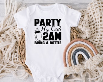DIGITAL DOWNLOAD Party At My Crib Bodysuit, Funny Baby Clothes, Cute Bodysuit, Baby Boy Clothes, Baby Girl Bodysuit, Baby Girl Clothes,