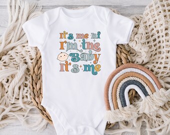 DIGITAL DOWNLOAD It's Me, Hi. I'm The Baby Baby Bodysuit - Retro Announcement Bodysuit - Funny Natural Baby Baby Bodysuit, Funny Baby