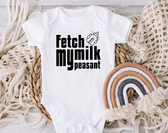 DIGITALER DOWNLOAD Fetch My Milk Peasant Baby Baby-Bodys Marke Lustiges Milch-Baby-Geschenk für Baby-Body für Neugeborene Süße Baby-Kleidung Baby