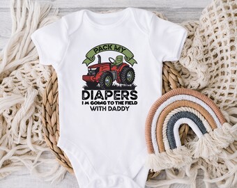 DIGITAL DOWNLOAD Farm Baby Bodysuit One Piece Or Toddler Shirt, Farm Baby Reveal, Pregnancy Announcement, Baby Shower Gift For Farmer