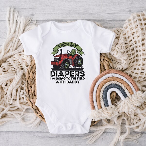 DIGITAL DOWNLOAD Farm Baby Bodysuit One Piece Or Toddler Shirt, Farm Baby Reveal, Pregnancy Announcement, Baby Shower Gift For Farmer