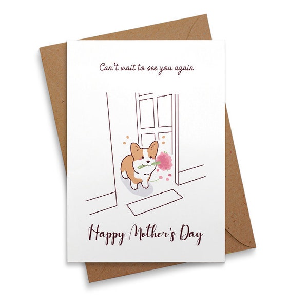 DIGITAL DOWNLOAD Happy Mother's Day Card from the Dog, Lovely Mothers Day gift for Dog Mom, Can't Wait to See You Again