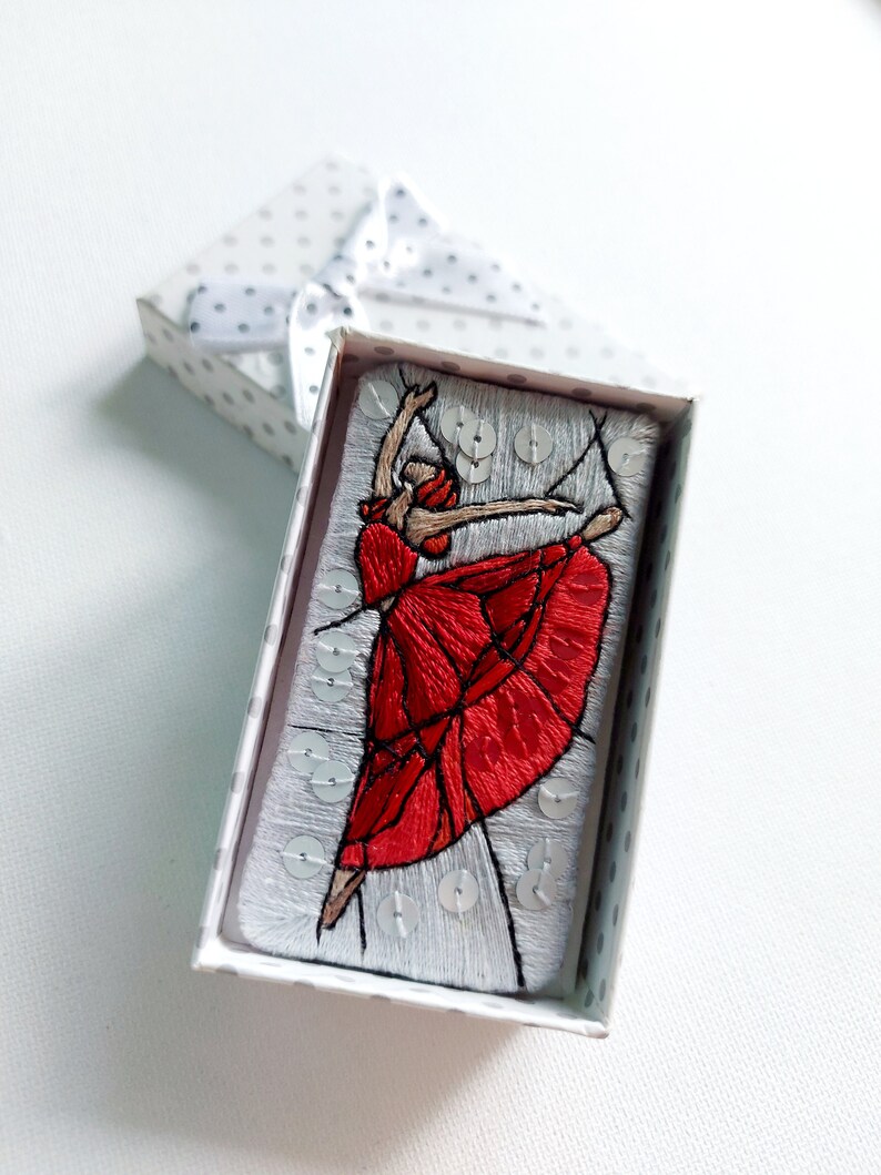 Dancer hand embroidered brooch Ballerina pin Brooch ballet dancer Gift idea for Dancer