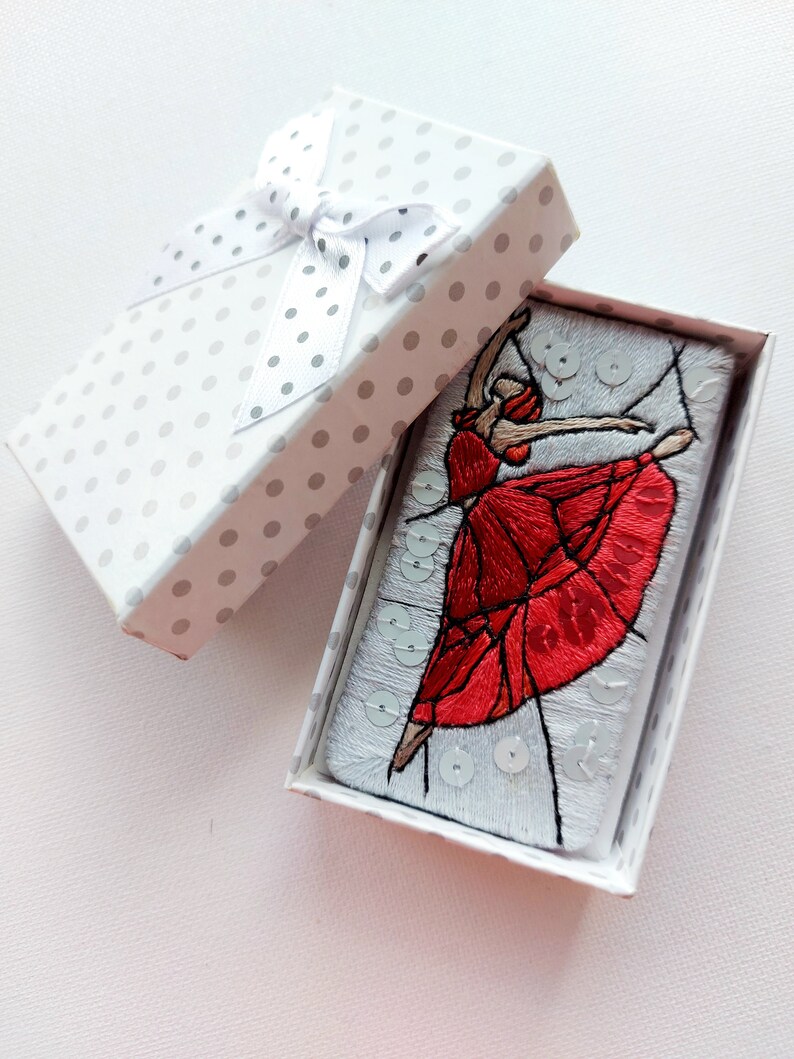 Dancer hand embroidered brooch Ballerina pin Brooch ballet dancer Gift idea for Dancer