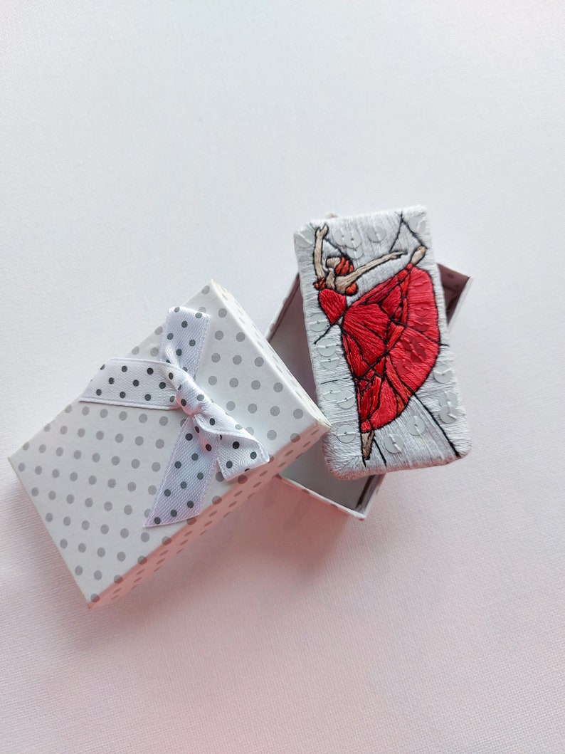 Dancer hand embroidered brooch Ballerina pin Brooch ballet dancer Gift idea for Dancer