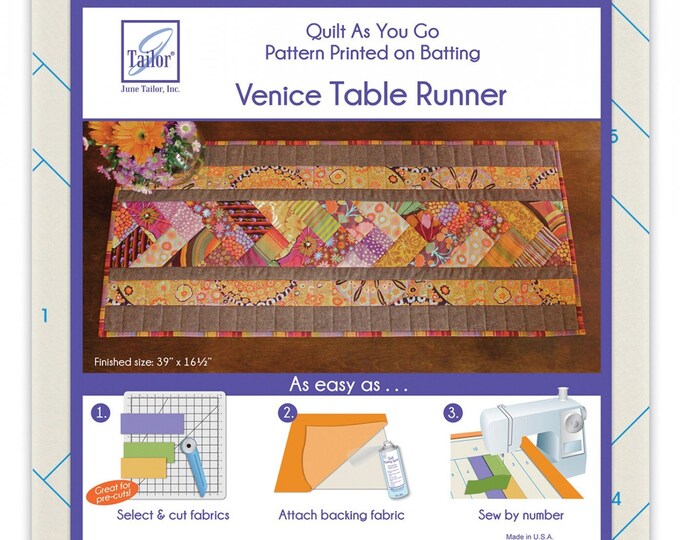 Quilt as You Go Venice Table Runner. Includes Pattern Printed Etsy