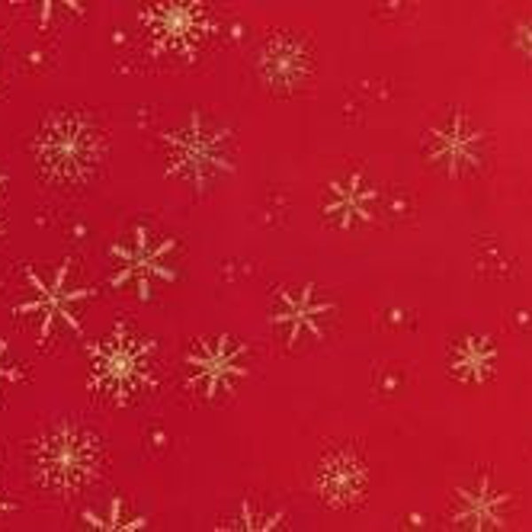 Ombre Flurries Fabric by the Yard, Ombre Flurries Christmas Red 10874 430MG Moda.Winter Snowflakes Ombre Metallic V & Co.Vanessa Christenson