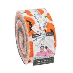 SALE Too Cute to Spook Jelly Roll, by Me and My Sister for Moda, 42 Piece Assorted 2.5 x wof Home Decor Fabric, Holiday Halloween Fabric