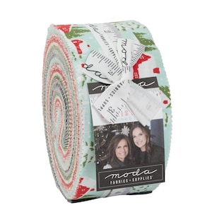 SALE Merry Little Christmas Jelly Roll, by Bonnie and Camille for Moda, 42 Piece Assorted Jelly Roll strips 2.5&quot; x wof&quot;, Christmas fabric