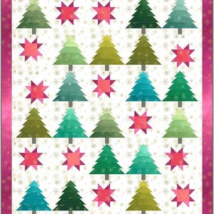 SALE Ombre Flurries Quilt Kit. By V and Co for Moda. Holiday Metallic Quilt. Quilt size: 52x61 inches. Includes pattern top fabric & binding