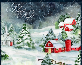 SALE Winter Hollow Fabric Panel. Susan Winget for Wilmington Fabrics. NEW Quilting Fabric. Multi Winter Hollow Large Panel # 39742-413