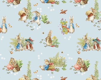 NEW Peter Rabbit™ & Benjamin Bunny collection for Riley Blake Designs , License Beatrix Potter Fabric for nursery Easter gifts CD17250-BLUE