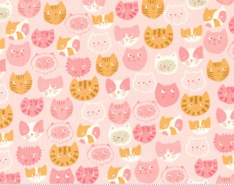 NEW Release Here Kitty Kitty fabric by the yard. By Stacy Iest Hsu for Moda. Quilting Cotton. Kitty Fabric 2023 Pink