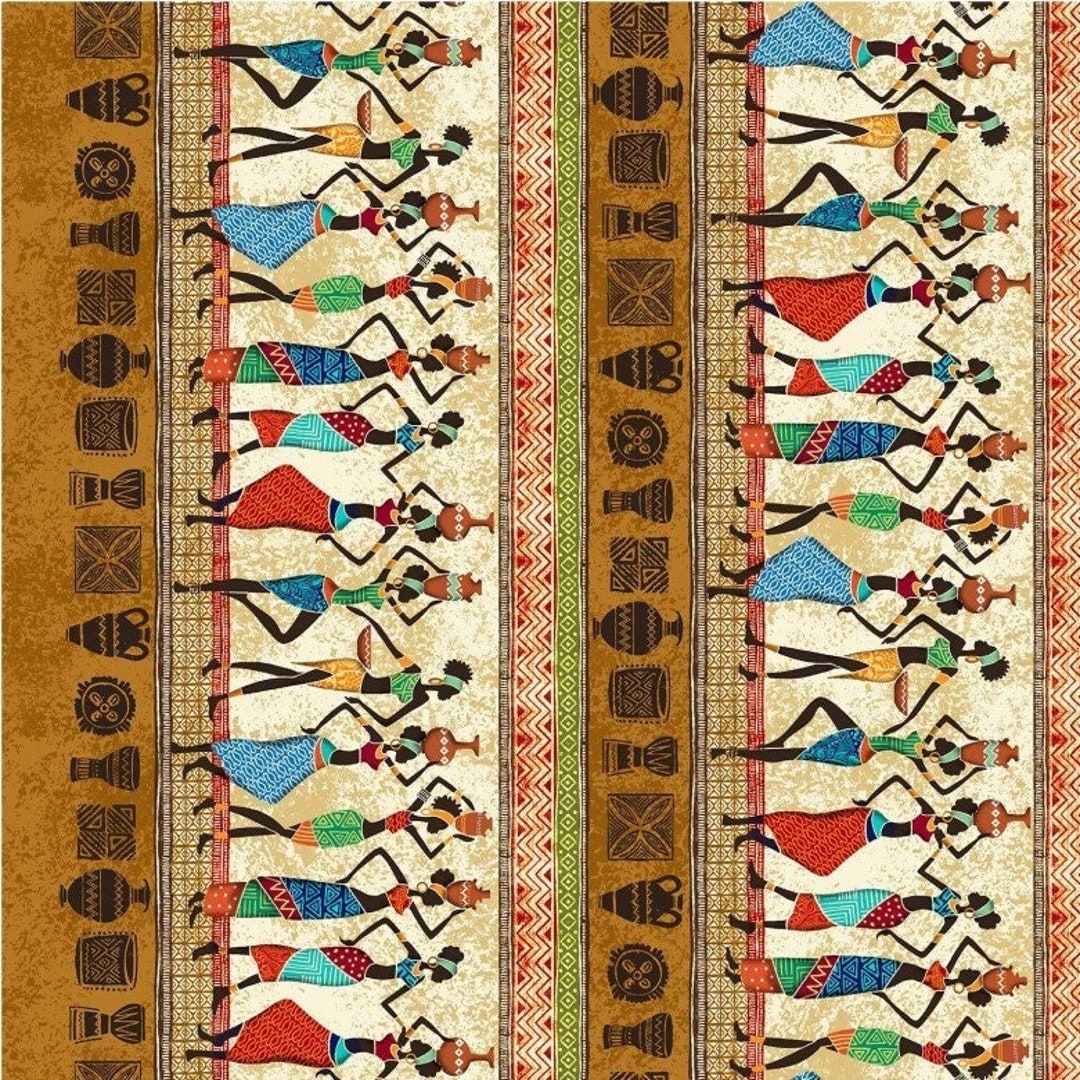 SALE African Beauty Stripe Fabric by the Yard. Michael Miller. Kenya ...