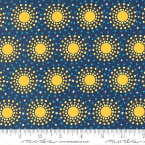 Enchanted Dreamscapes fabric by the yard. Ira Kennedy for Moda. Quilt Fabric. Enchanted Dreamscapes River 51262 14. Sunshine Day Dots