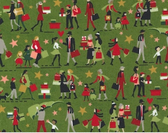 SALE Hustle and Bustle mix and match Fat Quarters, By  for Moda, Mix and Match 18&quot;x21&quot; Fun Christmas and Holiday fat quarters.
