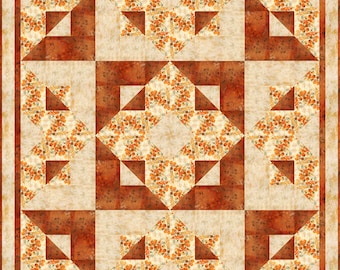 3-Yard Quilt Bundle. Reflections of Autumn from In the Beginning Fabrics.  3 Yard Quilt bundles. Pattern from Big Block Book by Fabric Cafe