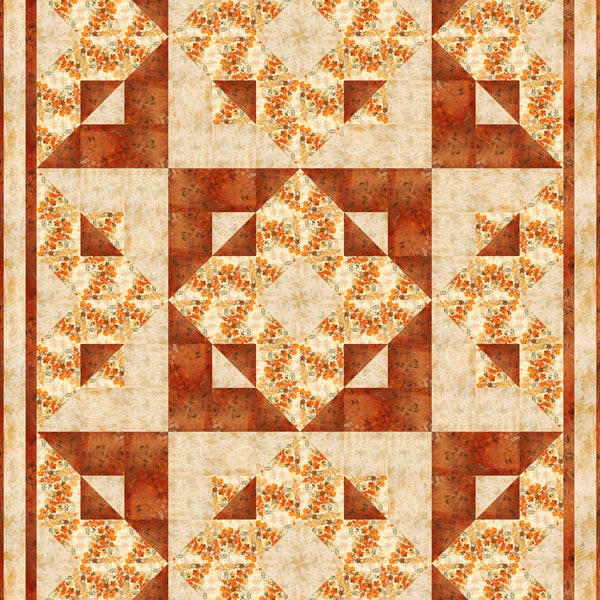 3-Yard Quilt Bundle. Reflections of Autumn from In the Beginning Fabrics.  3 Yard Quilt bundles. Pattern from Big Block Book by Fabric Cafe