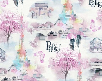 avenue champs elysees Fabric by the Yard. DCX11151-TAUP-D by Michael Miller.  We'll Always have Paris Collection NEW