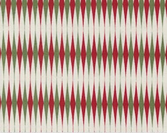 Christmas Fabric by the Yard, Red & Green Diamond Stripes