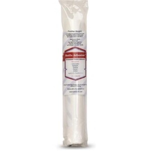 May include: A roll of white Hotfix Adhesive in clear plastic packaging. The label features red and black text, including the words Hotfix Adhesive, and lists features such as permanent bond, washable, no stitching required, and 12 x 12 inch size.