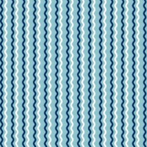 May include: A repeating textile pattern featuring vertical wavy lines in alternating shades of dark navy blue, crisp white, and light sky blue. The design consists of consistent, parallel undulating stripes that create a rhythmic visual texture.