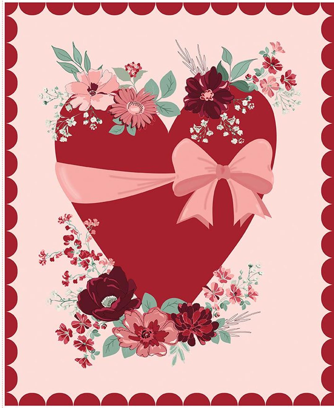 Love You Always Fabric Panel: Riley Blake Designs, Heart & Flowers - Etsy