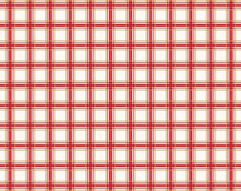 SALE More Chistmas Wishes Fabric by the yard.  Riley Blake fabric yardage, beautiful holiday square plaid. END OF Bolt 35" x 44" (wof)