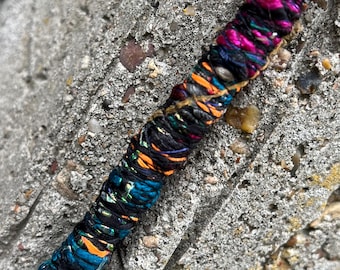 Mandala Style Cosmic Drift Dread Wrap • Iridescent Wearable Fiber Art Galaxy