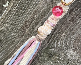 Mandala Style Siren’s Talisman Textured Hair Wrap • Seashell Charms • Ocean Vibes