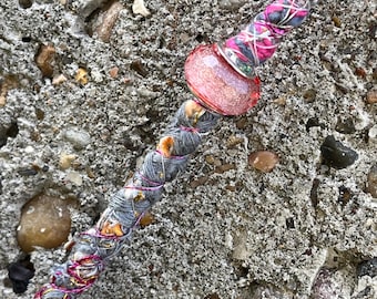 Mandala Style Sparkly Dread Bead Micro Wrap •• Rayon Revival ••(13.5x5mm)