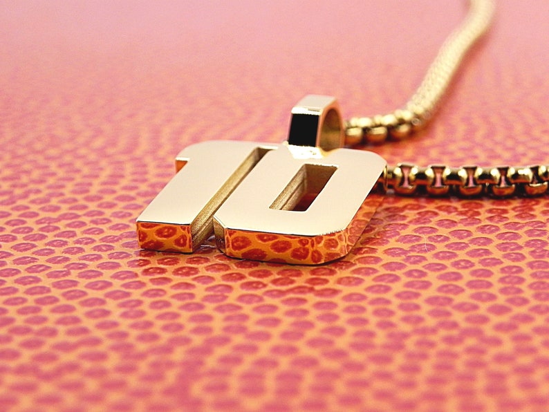 Gold Number 10 Pendant Etsy