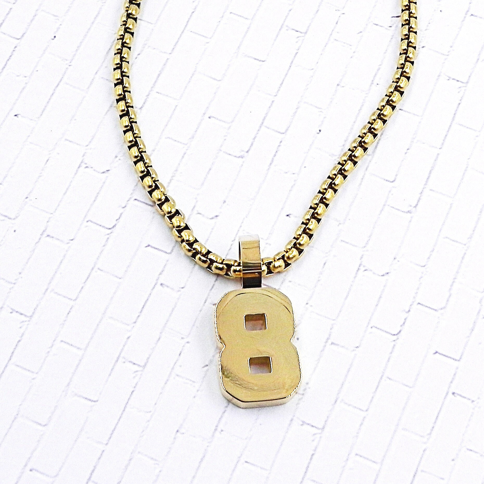 Number 8 necklace charm deals